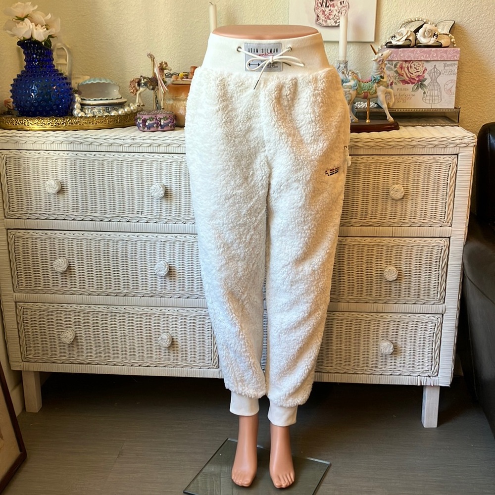 Adam Selman Sport White Hi-Rise Sweatpants